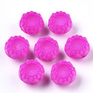Opaque AS Plastic Shank Buttons, Heronsbill, Magenta, 19.5x14mm, Hole: 4mm(X-MACR-T039-020C)