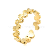 Number 8 Brass Open Cuff Rings for Women, Real 24K Gold Plated, 4.8mm, Adjustable(RJEW-L120-013G)