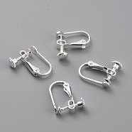 Brass Clip-on Earring Findings, Spiral Ear Clip, Screw Back Non Pierced Earring Converter, 925 Sterling Silver Plated, 16x13x5mm(KK-Z007-23S)