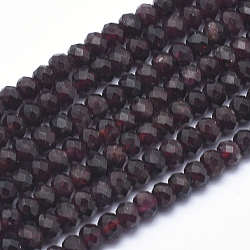 Natural Garnet Beads Strands, Rondelle, Faceted, 5x3mm, Hole: 1mm, about 102pcs/strand, 15.3 inch(G-K223-26-5mm)