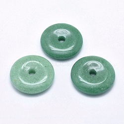 Natural Green Aventurine  Pendants, Donut/Pi Disc, Donut Width: 17mm, 40x8mm, Hole: 6mm(G-P384-B)