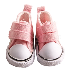 Imitation Leather Doll Casual Canvas Shoes, for BJD Doll Accessories, Pink, 50x30x25mm(PW-WG22069-05)