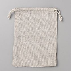 Linen Pouches, Drawstring Bag, Rectangle, Wheat, 20.2x15x0.7cm(ABAG-WH0044-42B)