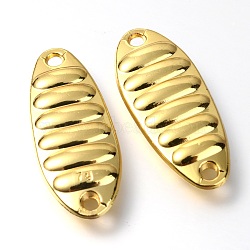 Zinc Alloy Fishing Lures, Fishing Attractor Spinner Blades, for Hard Lures Worm Spinner Baits Spoons Rigs Making, Oval, Golden, 31.5x13x4.5mm, Hole: 2mm(FIND-WH0066-43B-G)
