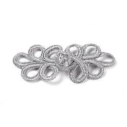 Braid Knit Chinese Knot Closure Cheongsam Frog Buttons, for Cheongsam Tang Suits, Gainsboro, 75x35x5mm(BUTT-WH0014-22)