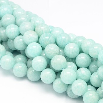 Round Natural Peru Amazonite Bead Strands, 8mm, Hole: 1mm, about 49pcs/strand, 15.74 inch