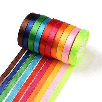 Valentine's Day Presents Boxes Packages Satin Ribbon, Mixed Color, 1/2 inch(12mm), 25yards/roll(22.86m/group), 250yards/group, 10rolls/group