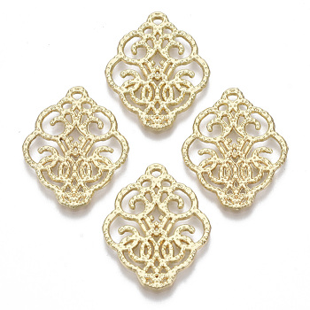 Alloy Filigree Joiners Links, Flower, Light Gold, 27.5x22x1mm