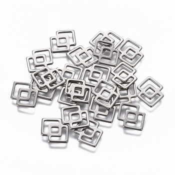 201 Stainless Steel Cabochons, Rhombus, Stainless Steel Color, 15.5x11x0.9mm