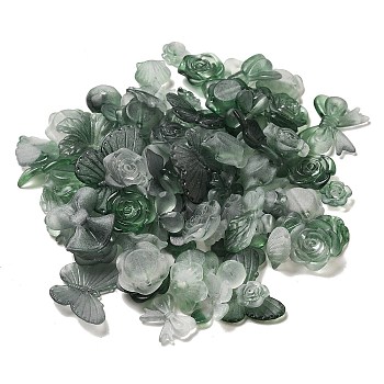 Transparent Acrylic Beads, Frosted, Mixed Shapes, Dark Slate Gray, 12~30.5x11.5~39.5x2.5~9mm, Hole: 1.6~2.7mm