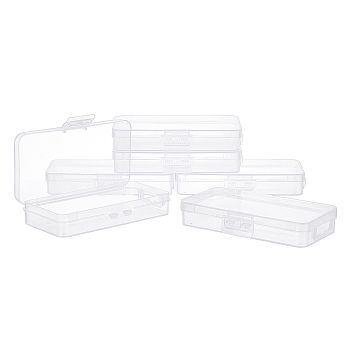 Polypropylene(PP) Storage Containers Box Case, with Lids, for Small Items and Other Craft Projects, Rectangle, Clear, 12.8x6.6x2.2cm