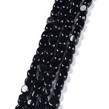 Natural Obsidian Beads Strands, Nuggets Tumbled Stone, 6.5~15x7~14x7~14mm, Hole: 1~1.4mm, about 32~33pcs/strand, 15.16~ 15.75 inch(38.5~40cm)