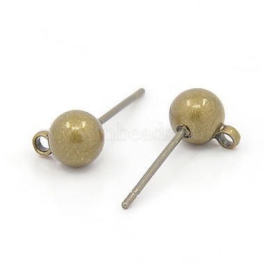 Brass Ball Post Ear Stud Findings(X-EC253-AB)-1
