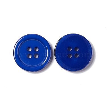 20mm DodgerBlue Flat Round Resin 4-Hole Button