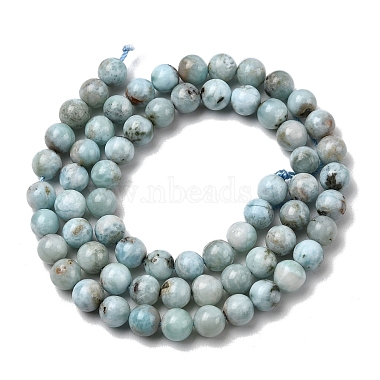 Natural Larimar Beads Strands(G-B156-A01-6mm)-3
