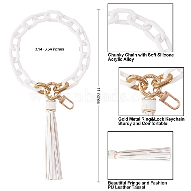 porte-clés bracelet à maillons de chaîne(HJEW-SW00013-06)-2