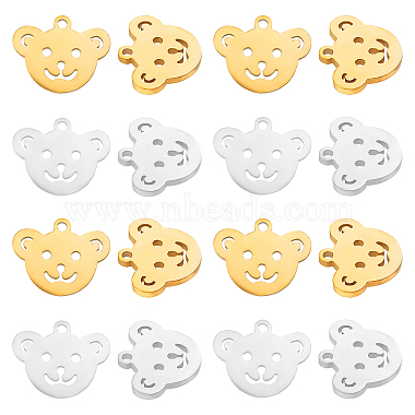 Golden & Stainless Steel Color Bear 201 Stainless Steel Charms