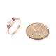 Gemstone & Natural Pearl Braided Finger Ring(RJEW-JR00509)-5