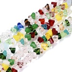 Mixed Styles Glass Beads Strands, Triangle, Faceted, Mixed Color, 2~2.5x3.5~4x3.5~4mm, Hole: 0.8~0.9mm, about 126~132pcs/strand, 13.78~14.96 inch(35~38cm)(GLAA-N020-3mm-M)