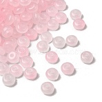 Baking Painted Imitation Jade Glass Beads, Rondelle, Pink, 6.5x3.5mm, Hole: 1.4mm, about 5000pcs/1000g(DGLA-C005-A01-3x6mm-11)
