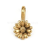 304 Stainless Steel Charms, Sunflower Charms, Golden, 14.5x8.5x2.5mm, Hole: 5x3.5mm(STAS-L296-14G)