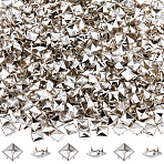 500Pcs Brass Studs Rivets, for DIY Leather Craft, Square, Platinum, 10x10x3~5mm(KK-SP0002-55)