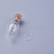 Glass Bottle, Wishing Bottle, with Cork Stopper, Chili, Clear, 3.25cm(CON-WH0068-10)