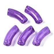 Acrylic Beads, Imitation Gemstone, Curved Tube, Dark Violet, 34.5x13x11mm, Hole: 3.5mm, about 155pcs/500g(SACR-S678-037)