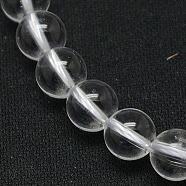 Grade A Natural Quartz Crystal Beads Strands, Rock Crystal Beads, Round, Clear, 4mm, Hole: 1mm, about 95pcs/strand, 16 inch(G-N0007-4mm-01)