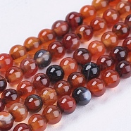 Natural Agate Bead Strands, Dyed, Round, 4~5mm, Hole: 1mm, about 93~95pcs/strand, 14.9~15.3 inch(G-R173-4mm-05)