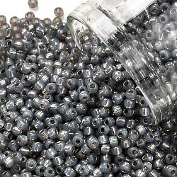 TOHO Round Seed Beads, Japanese Seed Beads, (2115) Silver Lined Black Diamond Opal, 11/0, 2.2mm, Hole: 0.8mm, about 1110pcs/bottle, 10g/bottle(SEED-JPTR11-2115)