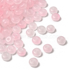 Baking Painted Imitation Jade Glass Beads, Rondelle, Pink, 6.5x3.5mm, Hole: 1.4mm, about 5000pcs/1000g(DGLA-C005-A01-3x6mm-11)