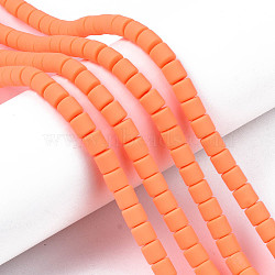 Handmade Polymer Clay Bead Strands, Column, Coral, 6.5x6mm, Hole: 1.2mm, about 61pcs/strand, 15.75 inch(40cm)(X-CLAY-ZX006-01-39)