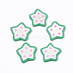 Handmade Polymer Clay Cabochons, for Nail Art Decoration, Carambola Slice Shape, Tomato, 18~21x18~22x2mm(CLAY-T016-18B)