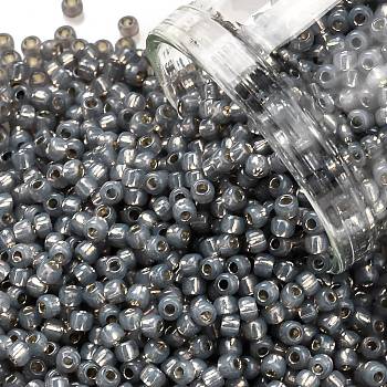TOHO Round Seed Beads, Japanese Seed Beads, (2115) Silver Lined Black Diamond Opal, 11/0, 2.2mm, Hole: 0.8mm, about 1110pcs/bottle, 10g/bottle