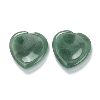 Natural Green Aventurine Massage, Heart, for Face to Lift, Decrease Puffiness and Tighten, 39~40x39.5~40x7~8mm