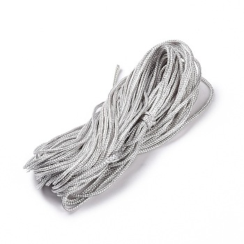 Polyester Cord, Chinese Knotting Cord, Round, Gray, 1.5mm, about 14.22 Yards(13m)/Bundle