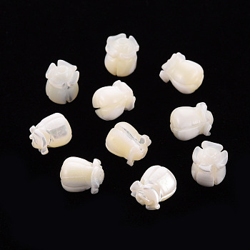 Natural Trochid Shell/Trochus Shell Beads, Lily of the Valley, Seashell Color, 9.5x7.5mm, Hole: 1mm