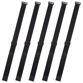 5Pcs Nylon Extended Shoulder Strap, Undergarment Sewing Fasteners, Black, 225~410x18.5x1mm