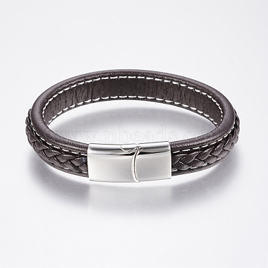 Bracelets en cuir tressé(X-BJEW-H561-07F)-2