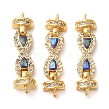 Real 18K Gold Plated Indigo Infinity Brass+Cubic Zirconia+Enamel Links