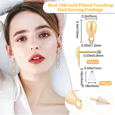 100Pcs 304 Stainless Steel Stud Earring Findings(STAS-BBC0001-22)-2
