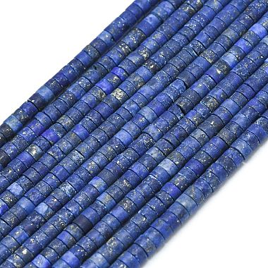 天然のラピスラズリのビーズストランド(X-G-P575-B01-4x2mm)-2