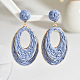 Oval Raffia Dangle Stud Earrings(FS-WG8712C-06)-1