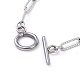 304 Stainless Steel Textured Paperclip Chain Bracelets(X-BJEW-JB05112)-3