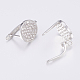 Boucles d'oreilles créoles en laiton micro pavé de zircone cubique avec fermeture à loquet(ZIRC-K075-24P)-1