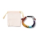 Round Imitation Amber & Mixed Stone Braided Bead Bracelet for Girl Wome(X1-BJEW-JB06962-01)-7