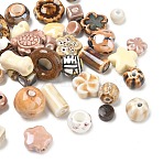 Handmade Porcelain Beads, Mixed Shape, Peru, 27.5x21x16mm, Hole: 5.5mm(PR-NH0002-01D)