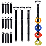 Nylon Adjustable Extension Cord Holder Organizer with Triangle Clips, Black, 255~955x38~51x6mm(AJEW-WH0696-782)