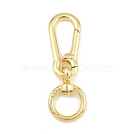 Brass Swivel Clasps, with Brass Spring Gate Rings, Rack Plating, Long-Lasting Plated, Lead Free & Cadmium Free, Real 18K Gold Plated, 76x25x8mm, Hole: 17mm(KK-CBA78C7-01G)
